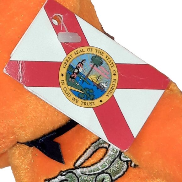 2003 Symbolz Orange Bear Florida Sunshine State Plush Stuffed BeanBag Toy 7.5" - Picture 6 of 8